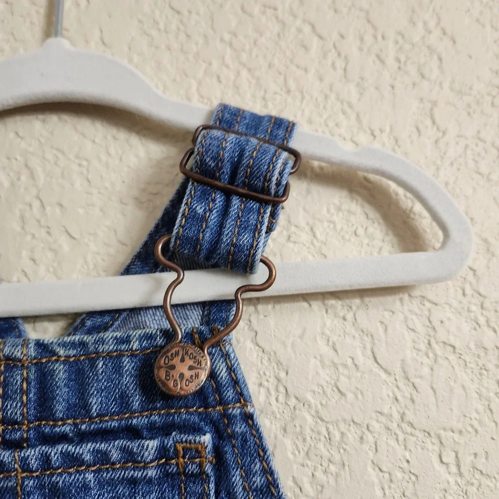 OshKosh Bgosh Baby 12M‎ Blue Jean Denim Overall Dress Jumper Dress Vestbak